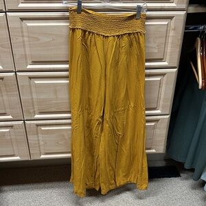 Women's Mustard Yellow Wide-Leg Pants